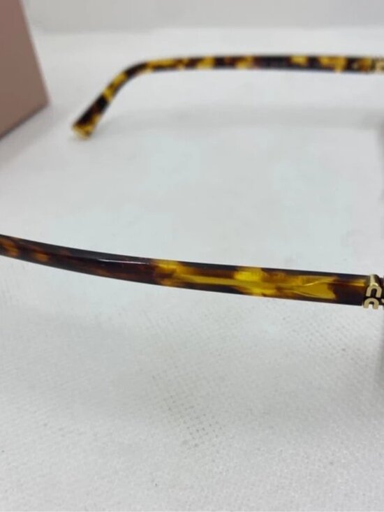 New Miu Miu SMU 11Z Tortoise Rectangle Sunglasses - Brown/Gold main image 4